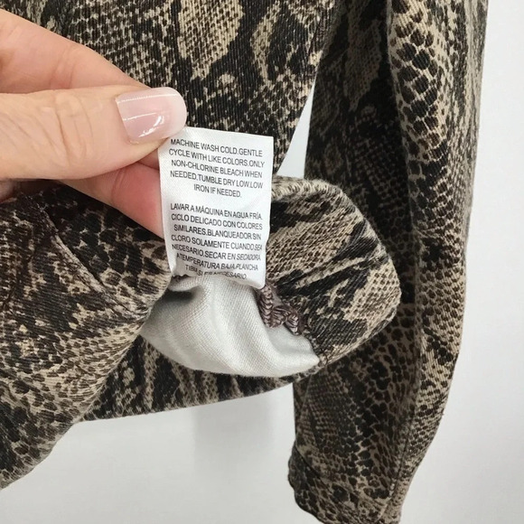 Love Fire Reptile Twill Bomber Jacket In Denim Fabric - Picture 8 of 8